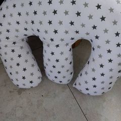 Cuddles Twin Nursing Pillow. Silver Twinkle