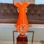 Vintage Orange Studio Glass Statement Vase Image 3