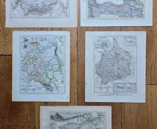 Set of 5 Antique Maps 1849 1850  Meyers Zeitung Atlas