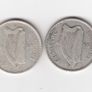Ireland, 2 x Florins,1928,&1935, 2/-, Saorstat Eireann, 75% Silver Coins, coins seem to be cleaned (No: 468) Image 2