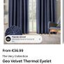 Green velvet eyelet curtains Image 2