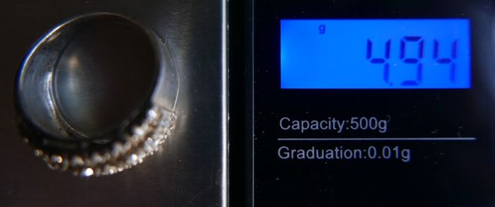 Vintage Sterling Silver 925 Lab Created Ice White Cubic Zirconia Cluster Ring size P - 4,95g