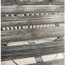 New ex display Coach House washed wood and metal Demi lune console table Image 5