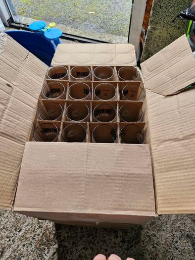 24 Brand new half pint Rockshore glasses