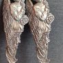 Vintage 1945 Seagull Pewter Angel Serving Spoon Utensil 10.5 inch Long Etain Zinn Canada. Image 2
