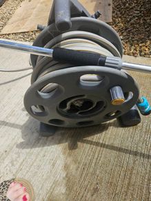 Garden hose on a reel