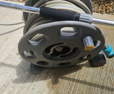 Garden hose on a reel
