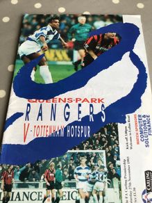 Old Football Program -  Queens Park Rangers v Tottenham Hotspur