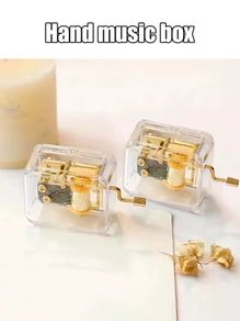 Hand-Cranked Music Box Music Bell Music Box Movement Creative Gift Valentine'S Day Graduation Gift Gold-Plated Home Decor