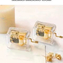 Hand-Cranked Music Box Music Bell Music Box Movement Creative Gift Valentine'S Day Graduation Gift Gold-Plated Home Decor