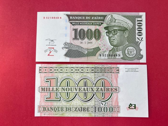 Zaire  1000  Zaires  1995  Pick  67b. ( Uncirculated )