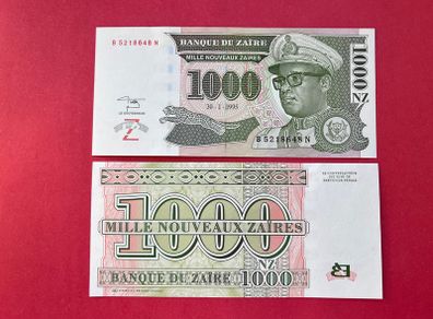 Zaire  1000  Zaires  1995  Pick  67b. ( Uncirculated )