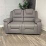 Axel Dark Grey, Light Grey & Black Leather Recliner Sofa Set Image 4