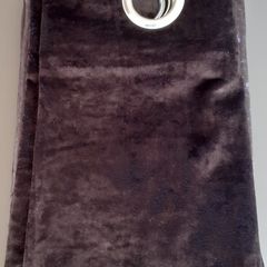 2 Pairs of Curtains and Curtains Pole - Black Velvet Fully Lined Blackout Eyelit Curtains and Large Curtain Rail