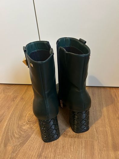 Una Healy Green Leather heeled boots 6