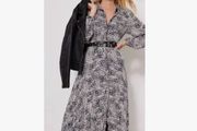 Mint Velvet Willa Heart Print Crinkle Maxi Shirt Dress