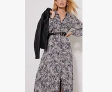 Mint Velvet Willa Heart Print Crinkle Maxi Shirt Dress