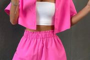 Cropped blouse&amp;Shorts