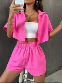 Cropped blouse&Shorts