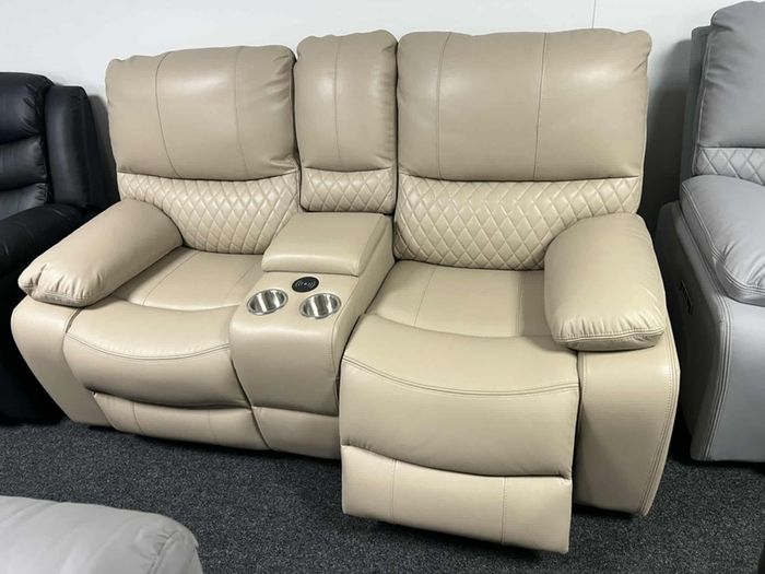 Rita 3+2 True Beige Leather Recliner Sofa Set