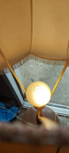 1960s /70s french art deco table floor lamp ,working,,used nice condition,3 legs veneer, see pictures for condition ,buyer collects, sold as seen,freestanding.