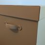 Cream leather box with suede interior. includes lid Image 3