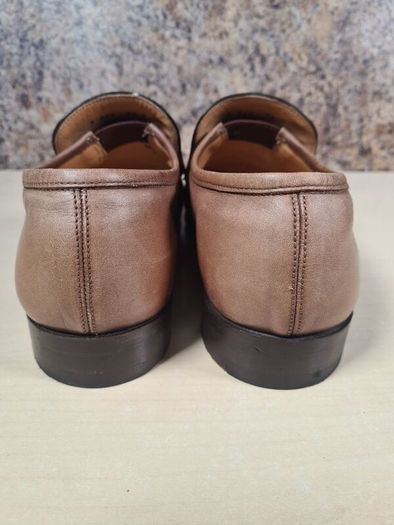mens BARKER TORQUAY slip on shoes Brown Burnished Calf Size UK 7.5 EU 41.5 moccasin boat shoes