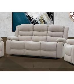 3 Seater Fabric Recliner Sofa ,Brown