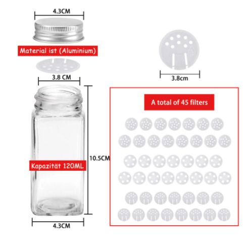25pcs Spice jars organizer Kitchen spice rack seasoning pots set salt and pepper spice tools bottle