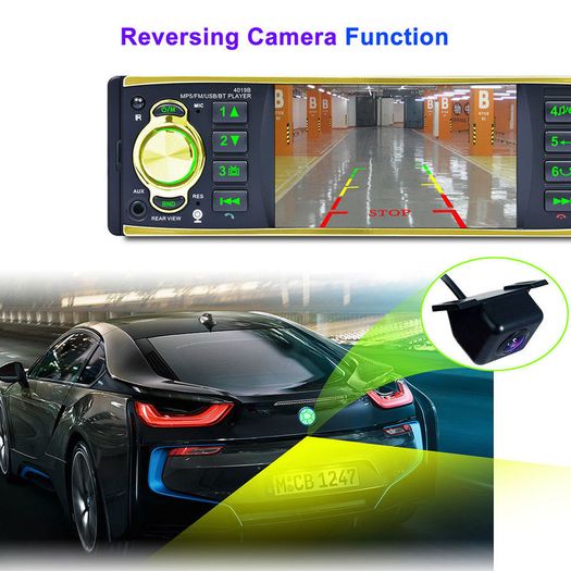 New Car Van 1 One Din MP3 player AUX Car Radio Audio Stereo USB AUX FM Radio Station Bluetooth Hands Free Handsfree with Rearview Camera Remote Control