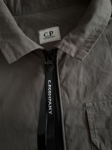 Grey C.P, Company Zipped Long Sleeve Shirt