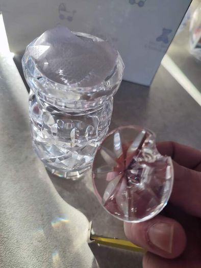 Vtg Galway Lead Crystal Rathmore Footed Condiment Jar & Lid Honey Pot Clear RARE