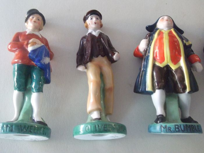 six vintage ceramic figures from charles dicken
