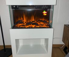 Freestanding Electric Fireplace White or Black