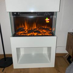 Freestanding Electric Fireplace White or Black