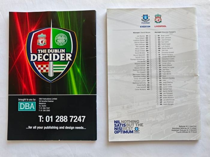 2 Liverpool FC Programmes The Dublin Decider 2013 Aviva  Everton v Liverpool Derby 2012
