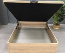 Oak Ottoman Storage Bed Stylish Space, King size
