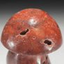 3 Hand-Carved Red Jasper Mushroom Sculptures - Natural Stone Image 10