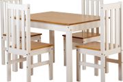 Ludlow Small Dining Set in Oak Lacquer/White