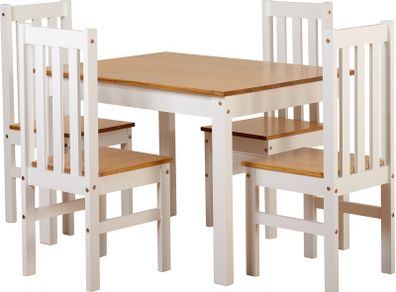 Ludlow Small Dining Set in Oak Lacquer/White