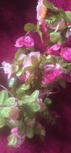 Selection 1 - 2 x  Pink and Peach  Fake Artificial Flowers  Rose  Garland, approx 2.5m long each Wedding Arch