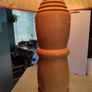 Vintage Hand turned wood table lamp 60 CM. tall. Image 2
