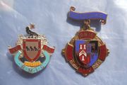 ROYAL MASONIC INSTITUTION FOR GIRLS school (RMIG) - two vintage enamelled Steward badges 1958 &amp; 1966