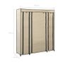 _Wardrobe with Compartments and Rods Cream 150x45x176 cm Fabric Image 3