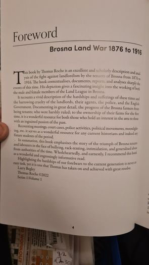 The Brosna Land Struggle 1876Tenancy to Ownership'. BY THOMAS ROACHIS IS ABOUT A  small community on the Kerry/Cork border was at the heart of agitation for tenants' rights at the end of the 19th century, with its influence felt right into Limerick and Co