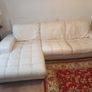 Leather white corner sofa Image 5