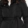 Black Longline Quilted Coat. New Image 5