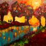 16 x 23 inch  Acrylic on canvas panel, varnised. Part of my Draoicht series. Original art by Irish Artist Gerard McGibney. Image 2