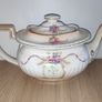 Crown Ducal Ware peach & cream colour teapot with flowers pattern Image 2