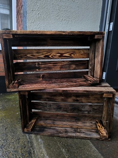 Rustic Torched Wooden Crates only 27 left 15 euro each